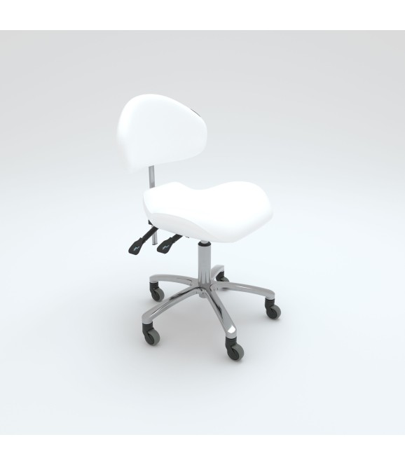 Bellezi Tabouret Torres Comfort + Softwielen - White