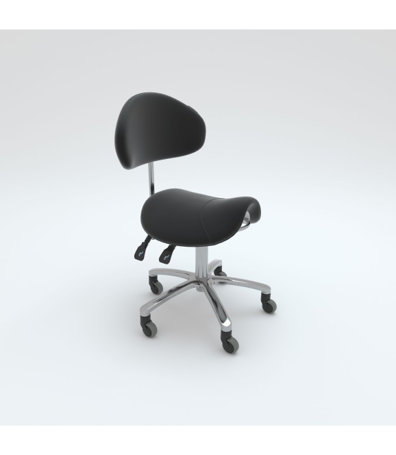 Bellezi Tabouret Sympatico Comfort + Softwielen - Carbon Black