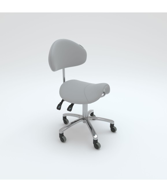 Bellezi Tabouret Sympatico Comfort + Softwielen - Plata (Lichtgrijs)