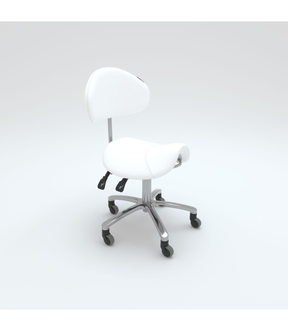 Bellezi Tabouret Sympatico Comfort + Softwielen - White