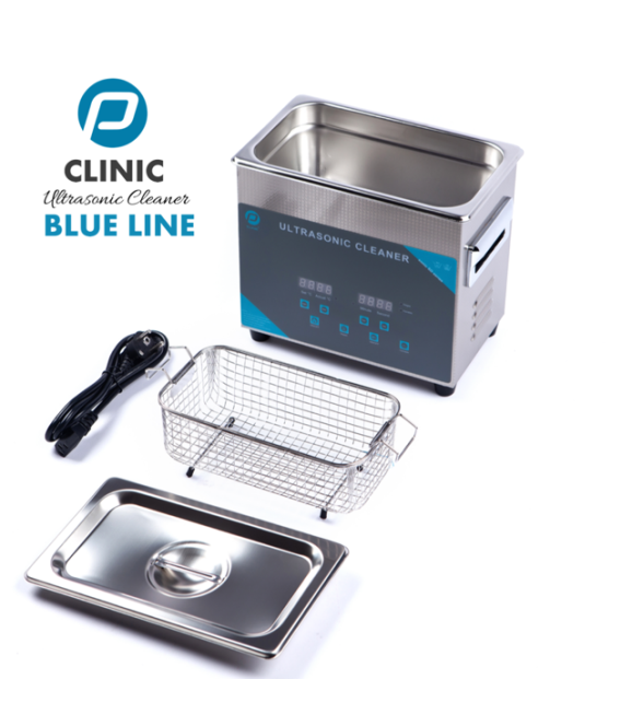 Ultrasoon reinigingsapparaat PClinic Blue Line RVS + verwarming 3Ltr.