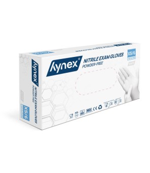 Handschoenen HYNEX Nitril poedervrij WIT - 100st. XS