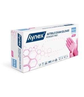 Handschoenen HYNEX Nitril poedervrij ROZE - 100st. XS